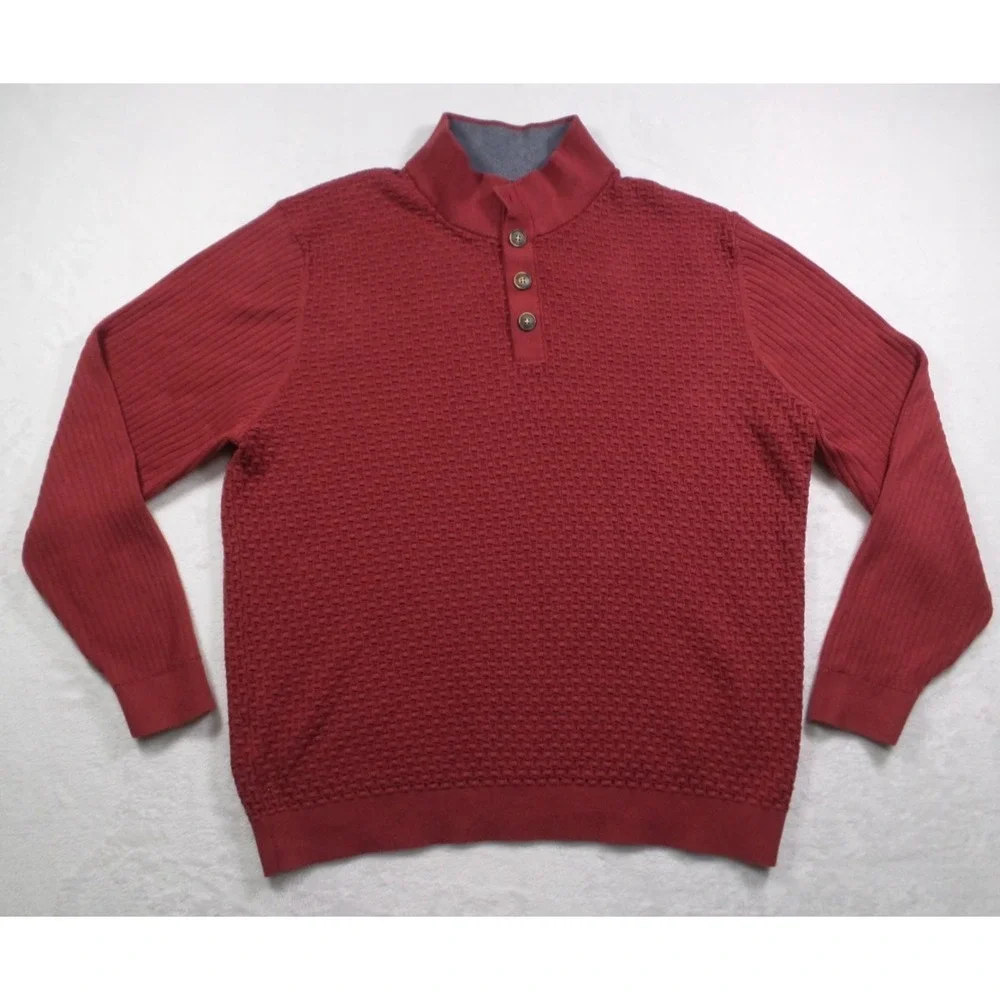 Tommy‎ Bahama Sweater Mens Size Extra Large Red Pullover Knit Mock Neck